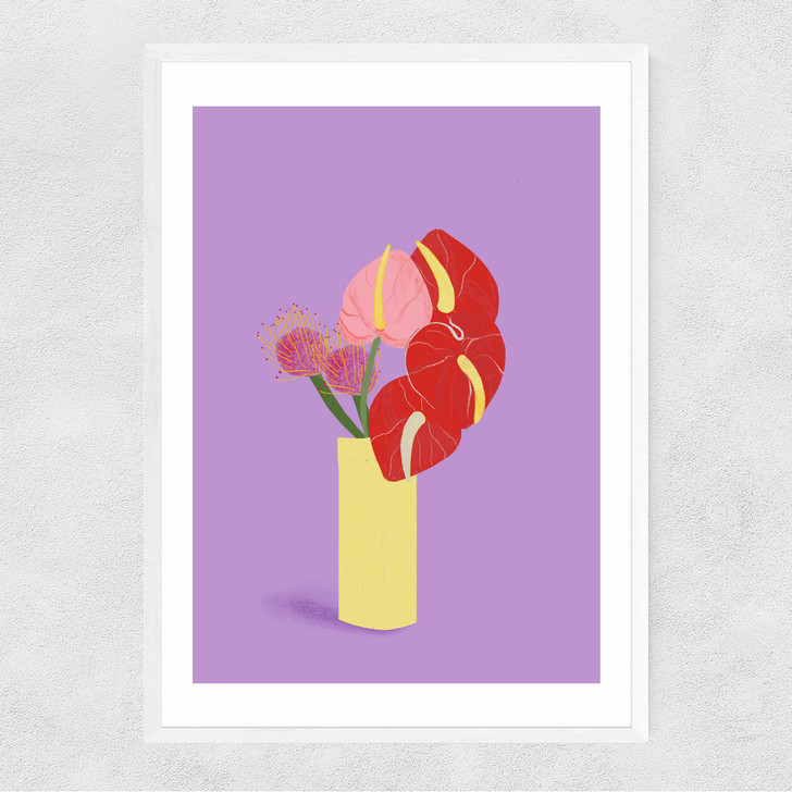 Fun Flowers Narrow White Frame