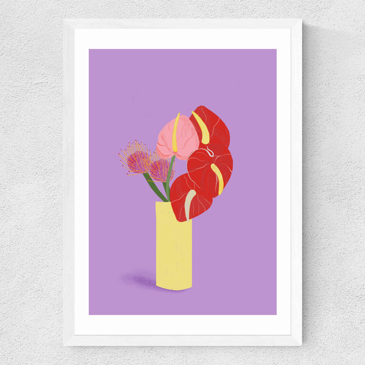Fun Flowers Medium White Frame