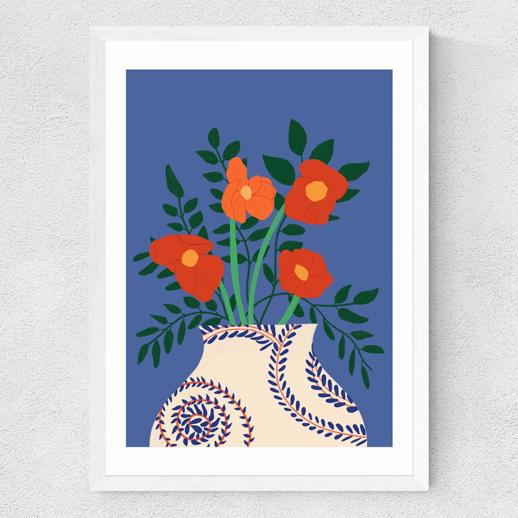 Poppy Medium White Frame