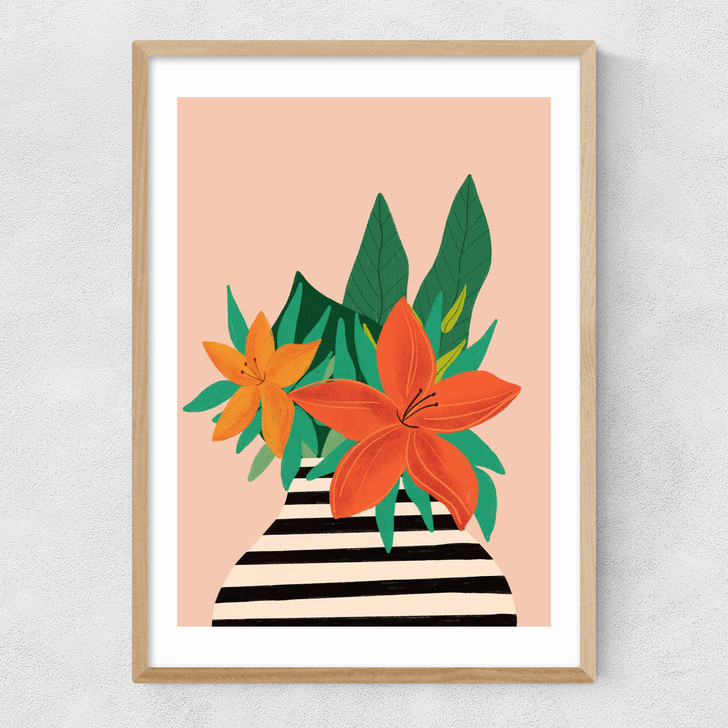 Tiger Lily Narrow Oak Frame