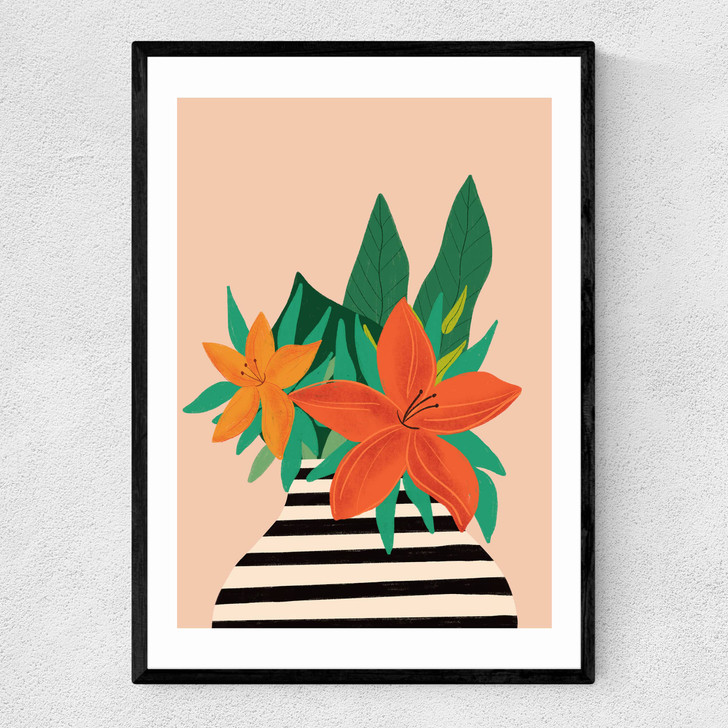 Tiger Lily Narrow Black Frame