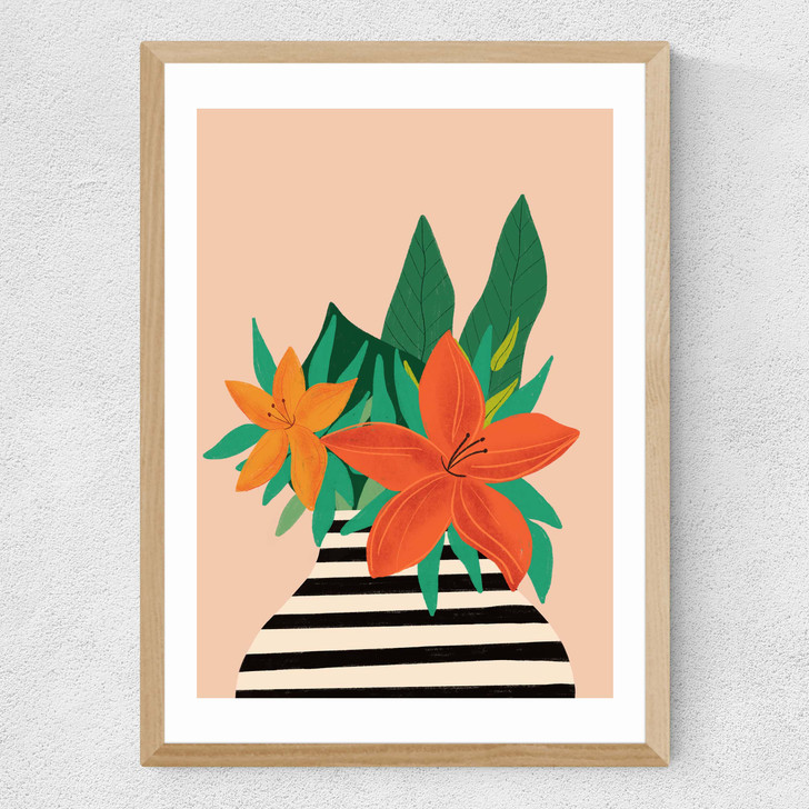 Tiger Lily Medium Oak Frame