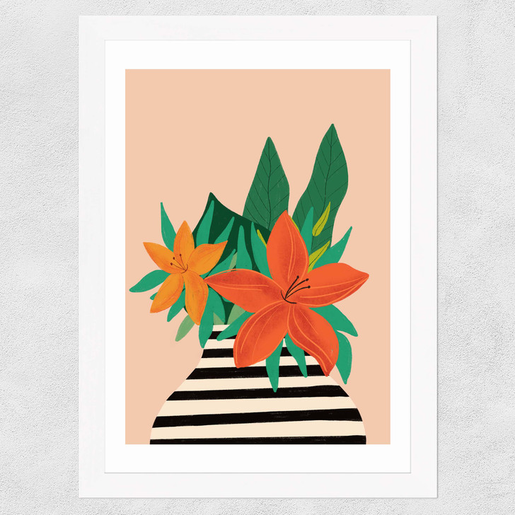 Tiger Lily Wide White Frame