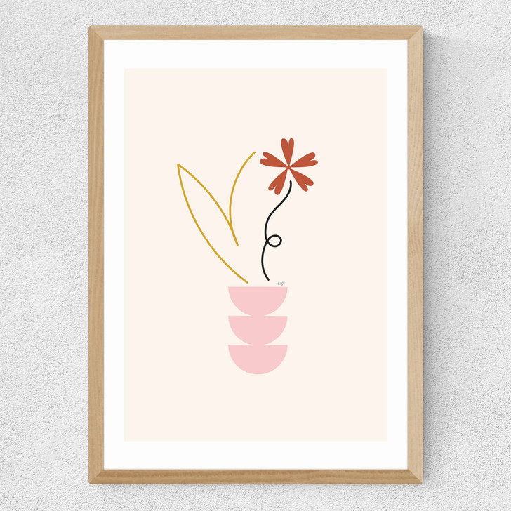 Flower by Linda Gobeta Medium Oak Frame Flower by Linda Gobeta Medium Oak Frame