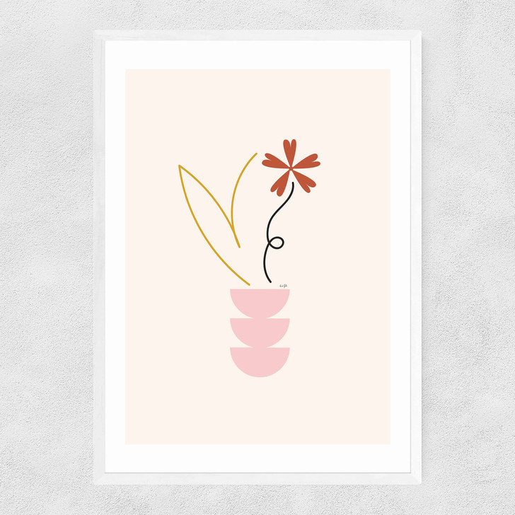 Flower by Linda Gobeta Narrow White Frame Flower by Linda Gobeta Narrow White Frame