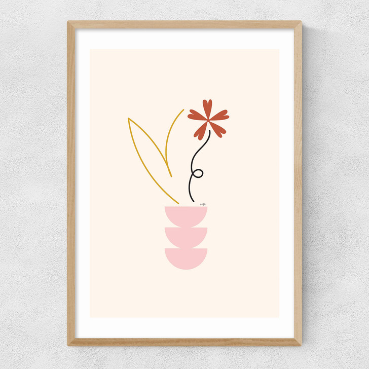Flower by Linda Gobeta Narrow Oak Frame