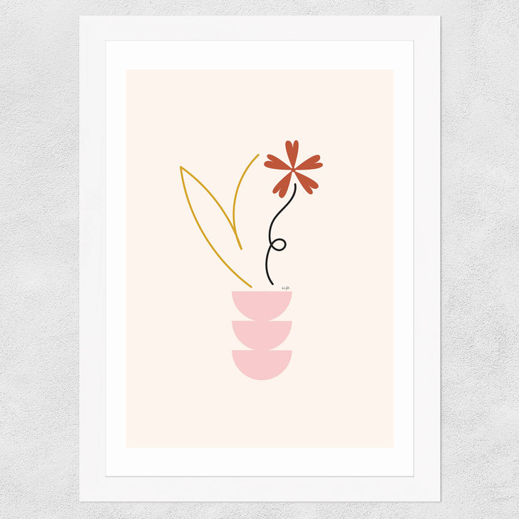Flower by Linda Gobeta Wide White Frame