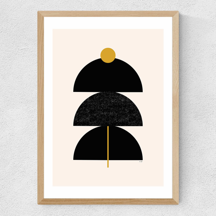 Graphic Art I Medium Oak Frame