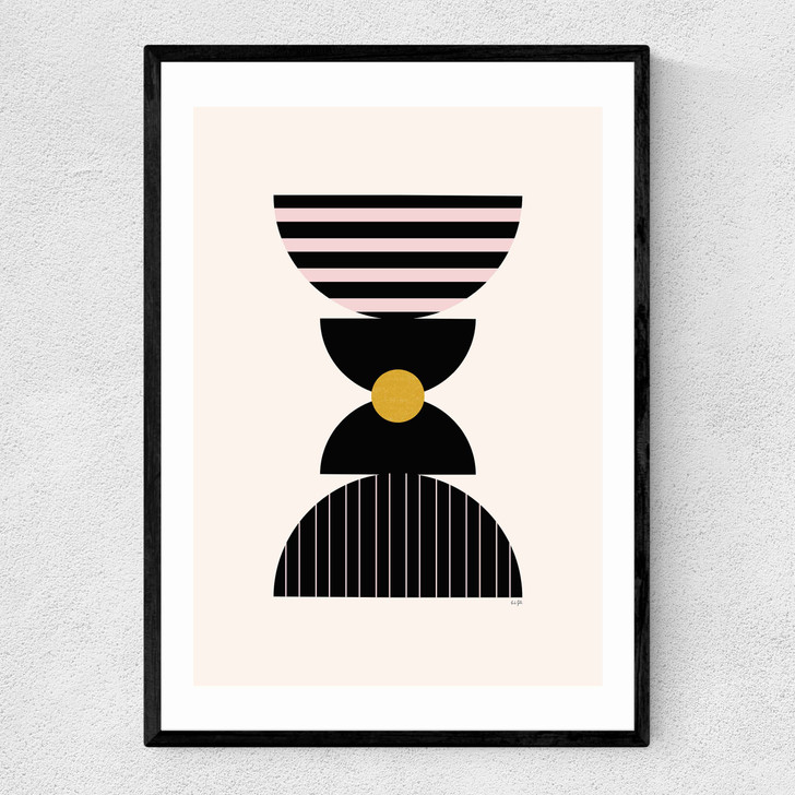 Graphic Art IV Narrow Black Frame