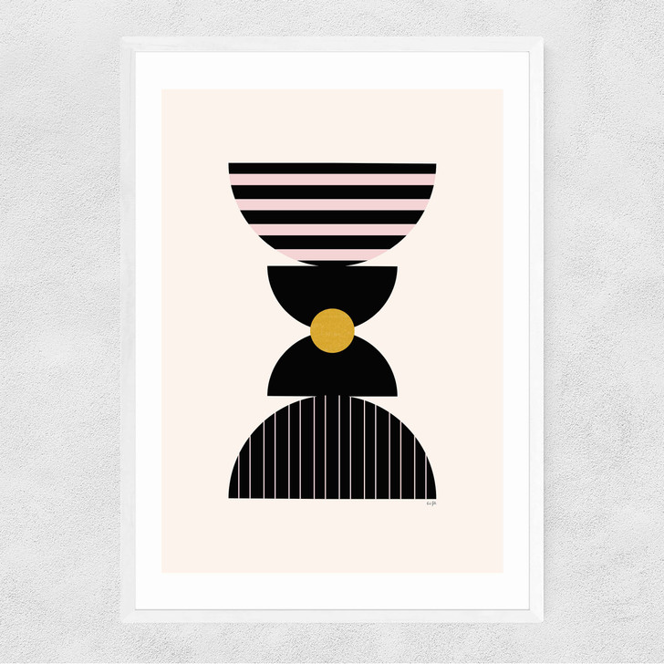 Graphic Art IV Narrow White Frame