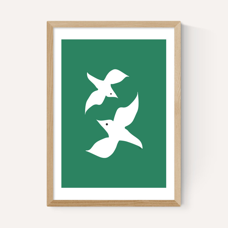 Love Birds In Green