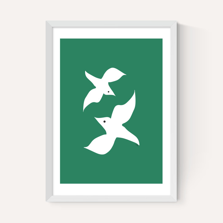 Love Birds In Green