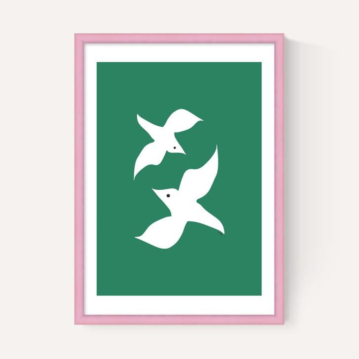 Love Birds In Green
