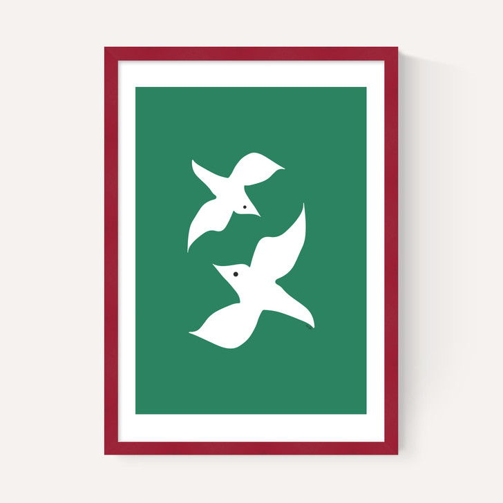 Love Birds In Green