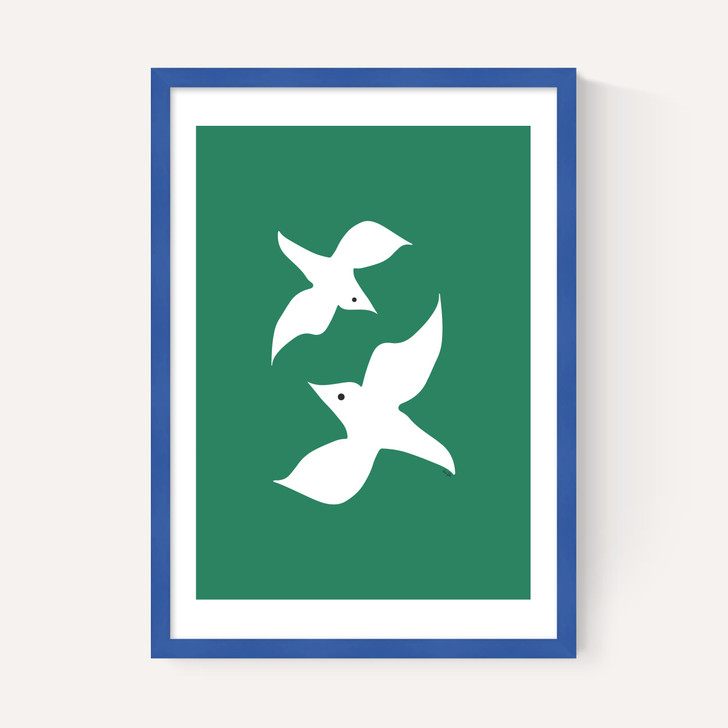 Love Birds In Green