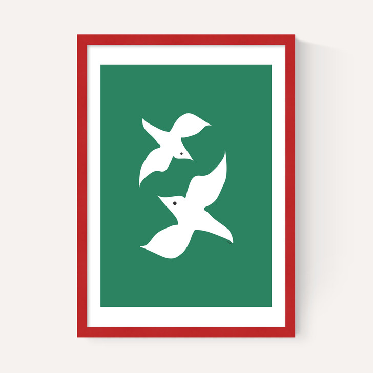 Love Birds In Green