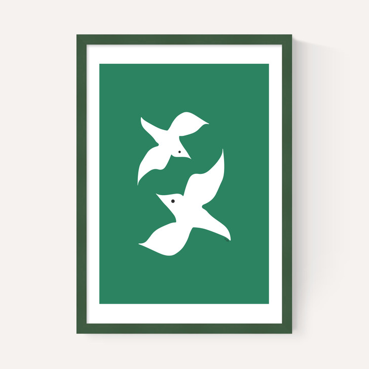 Love Birds In Green