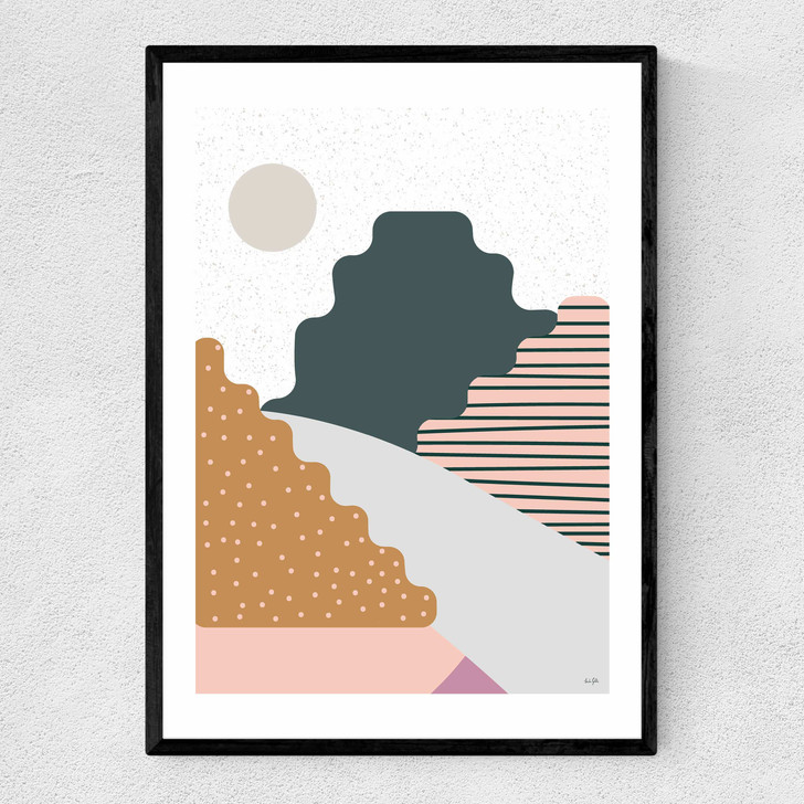 Mountains by Linda Gobeta Narrow Black Frame