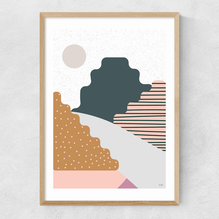 Mountains by Linda Gobeta Narrow Oak Frame