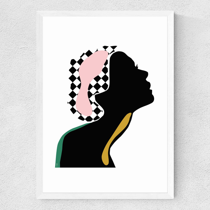 Silhouette by Linda Gobeta Medium White Frame
