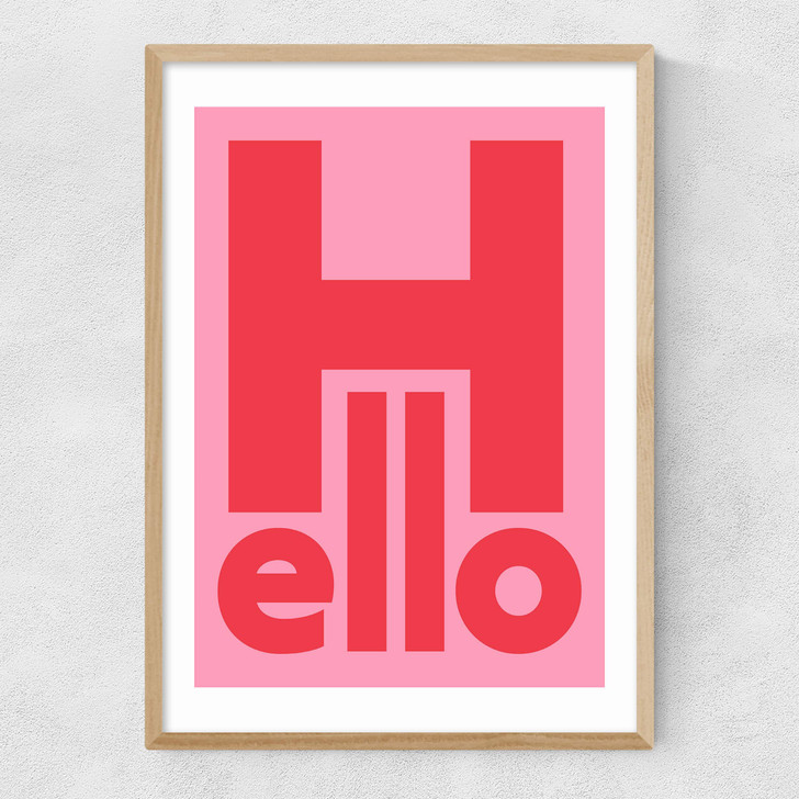 Hello by Rocket Jack Narrow Oak Frame Hello by Rocket Jack Narrow Oak Frame