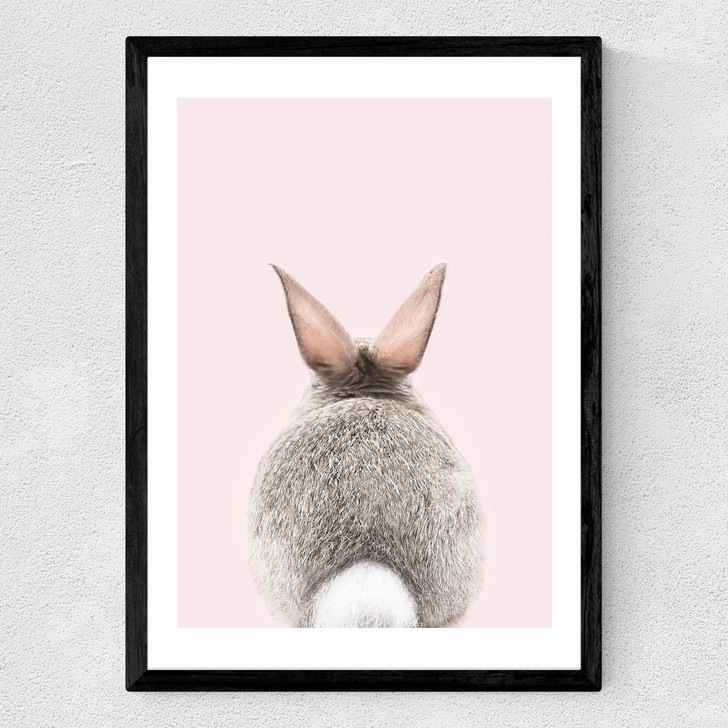 Baby Bunny Tail Medium Black Frame Baby Bunny Tail Medium Black Frame