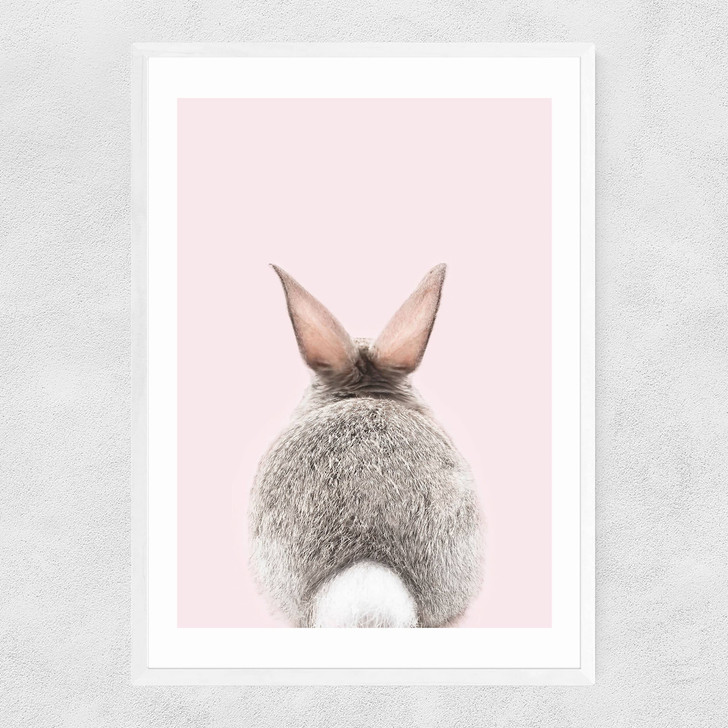 Baby Bunny Tail Narrow White Frame Baby Bunny Tail Narrow White Frame