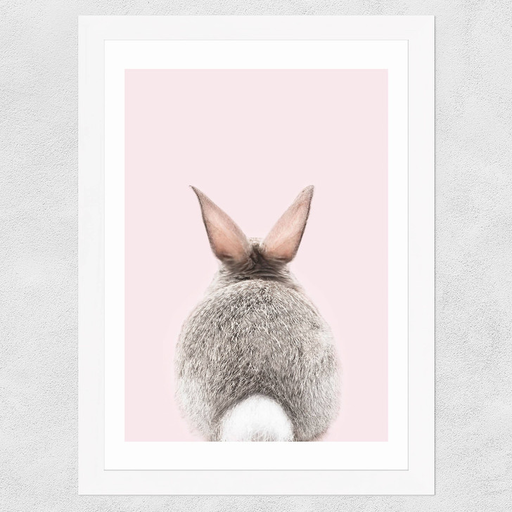 Baby Bunny Tail Wide White Frame