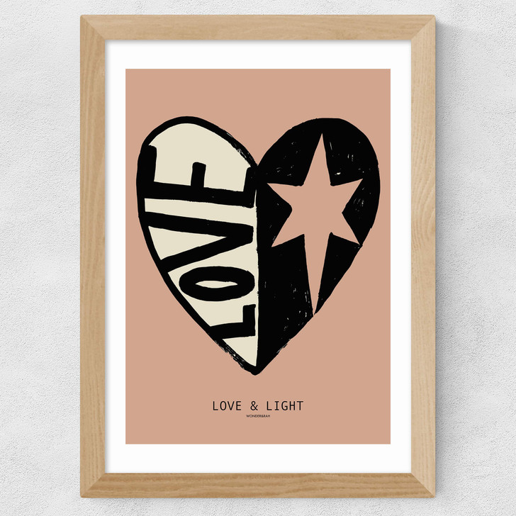 Love Light Pink Wide Oak Frame Love Light Pink Wide Oak Frame