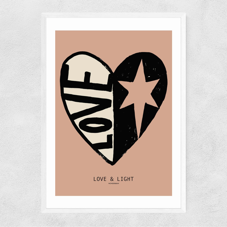 Love Light Pink Narrow White Frame Love Light Pink Narrow White Frame