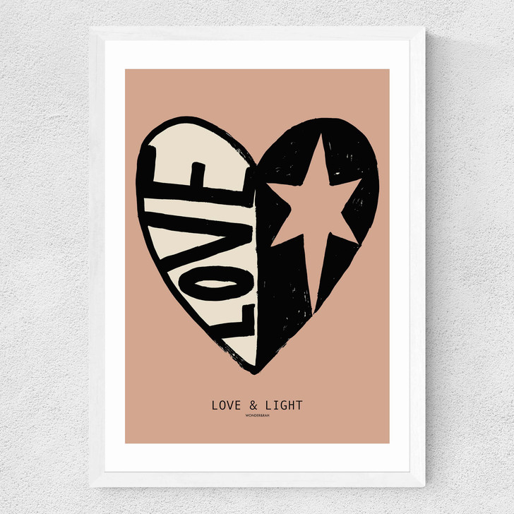 Love Light Pink Medium White Frame Love Light Pink Medium White Frame