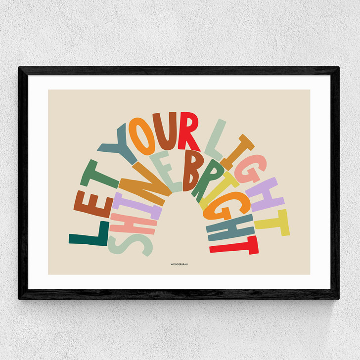 Shine Bright Rainbow Medium Black Frame