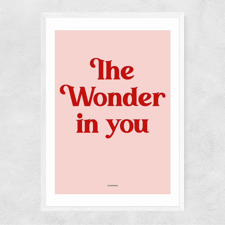 The Wonder In You Pink Narrow White Frame The Wonder In You Pink Narrow White Frame