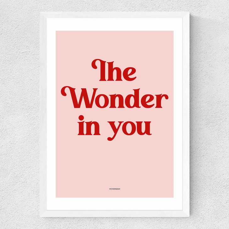 The Wonder In You Pink Medium White Frame The Wonder In You Pink Medium White Frame
