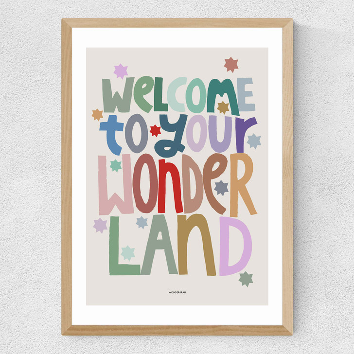 Welcome Medium Oak Frame Welcome Medium Oak Frame