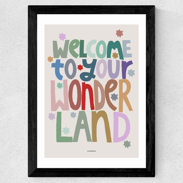 Welcome Wide Black Frame