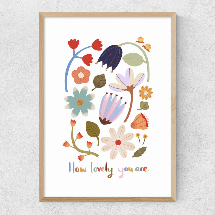 How lovely you are Narrow Oak Frame