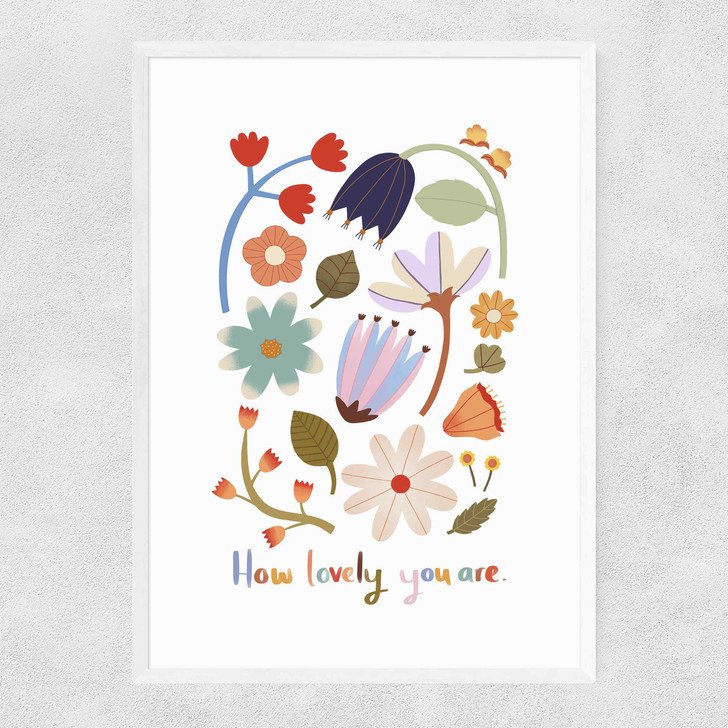 How lovely you are Narrow White Frame