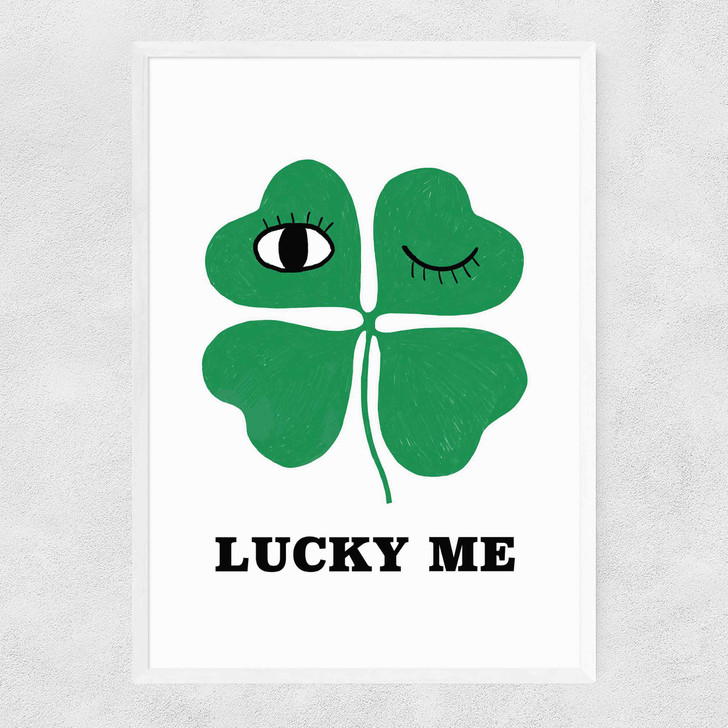 Lucky Me by Kid of the Village Narrow White Frame
