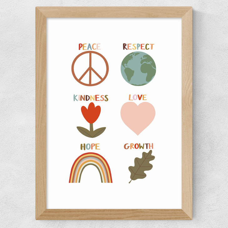 Positive Symbols Wide Oak Frame
