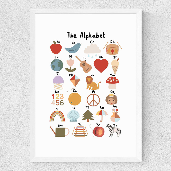 Alphabet by Kid of the Village Medium White Frame Alphabet by Kid of the Village Medium White Frame