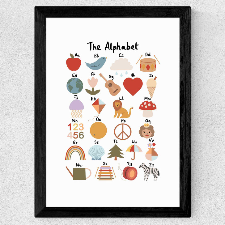 Alphabet by Kid of the Village Wide Black Frame