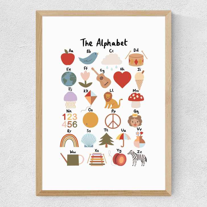 Alphabet by Kid of the Village Medium Oak Frame