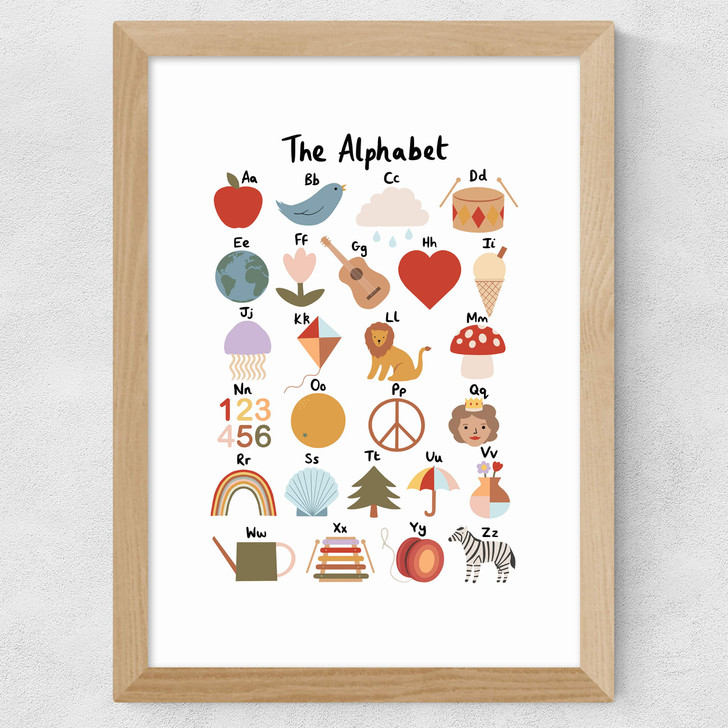 Alphabet by Kid of the Village Wide Oak Frame