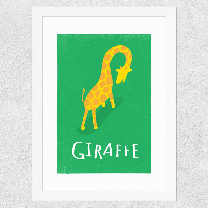 Giraffe by Rocket Jack Wide White Frame