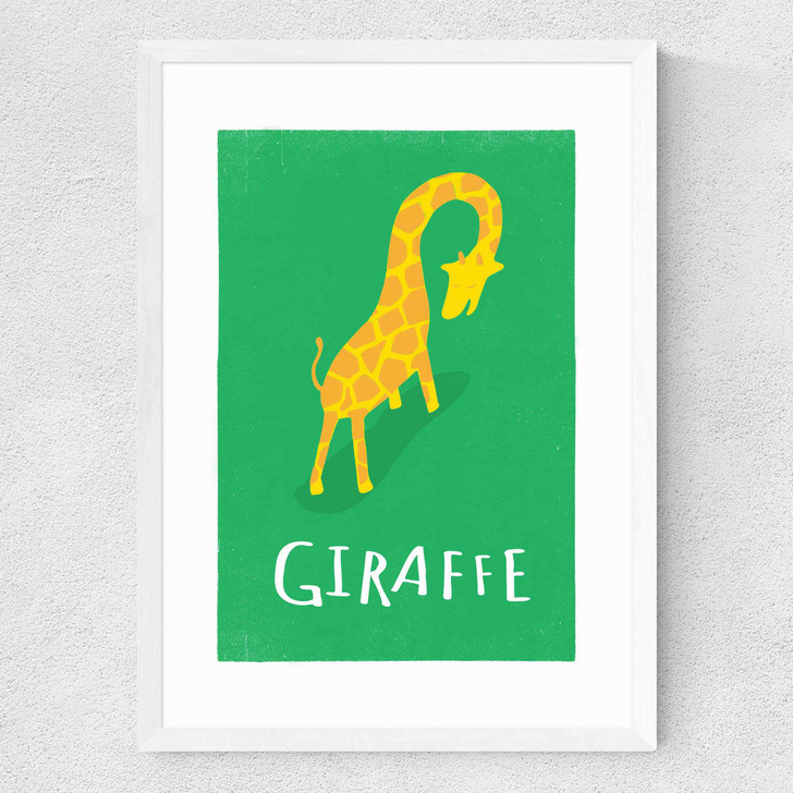 Giraffe by Rocket Jack Medium White Frame