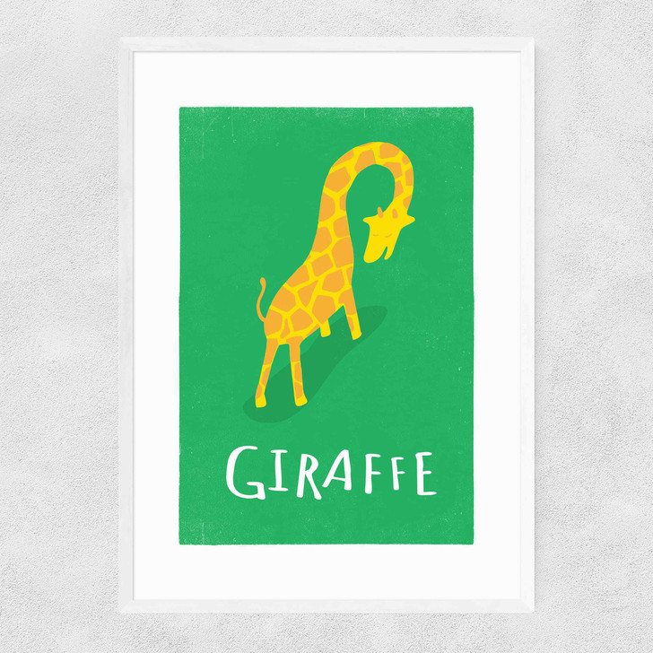 Giraffe by Rocket Jack Narrow White Frame