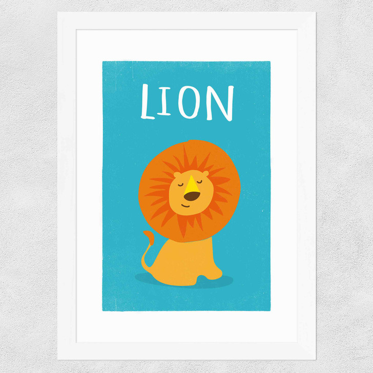 Lion by Rocket Jack Wide White Frame Lion by Rocket Jack Wide White Frame