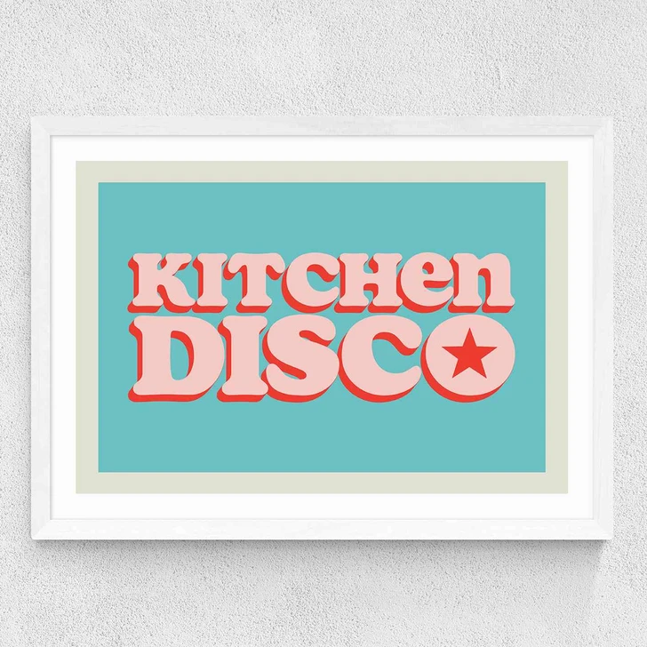 Kitchen Disco Medium White Frame