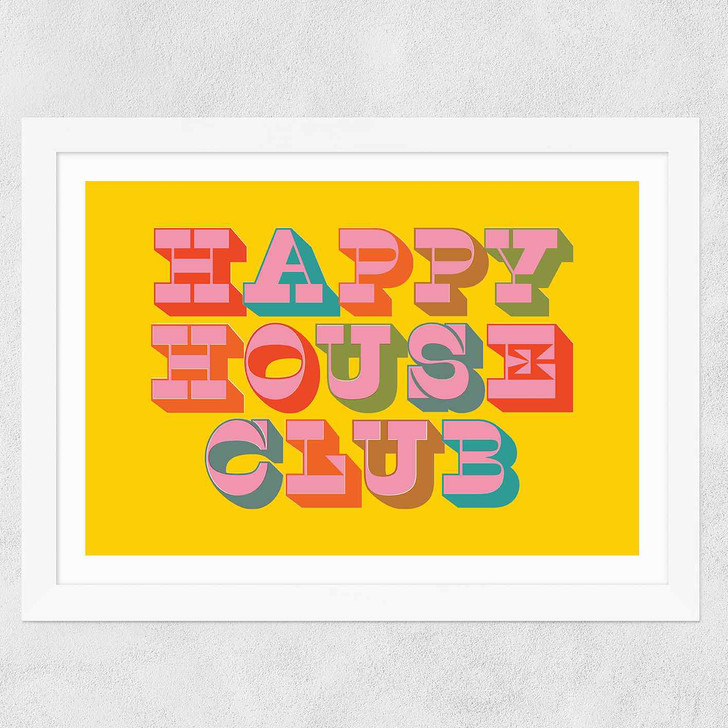 Happy House Club Wide White Frame